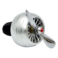 Odorizant auto in forma de motor avion cu elice , mini ventilator,  ambalat  in cutie metatalica, argintiu